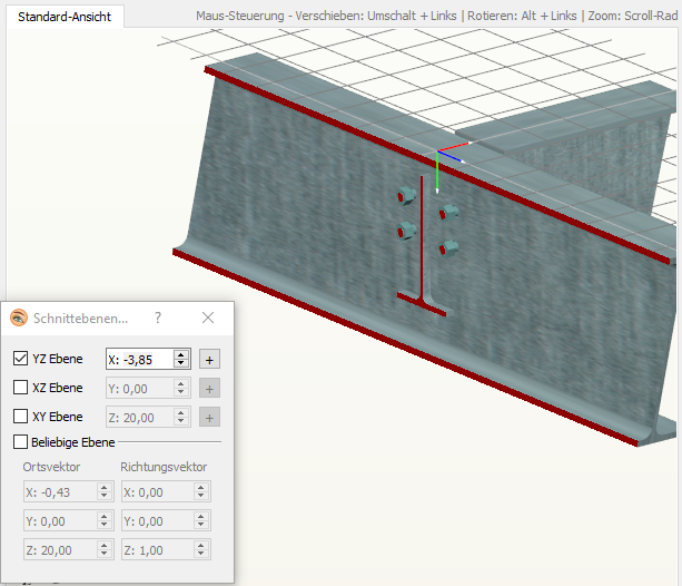 Schnittebenen-Dialog