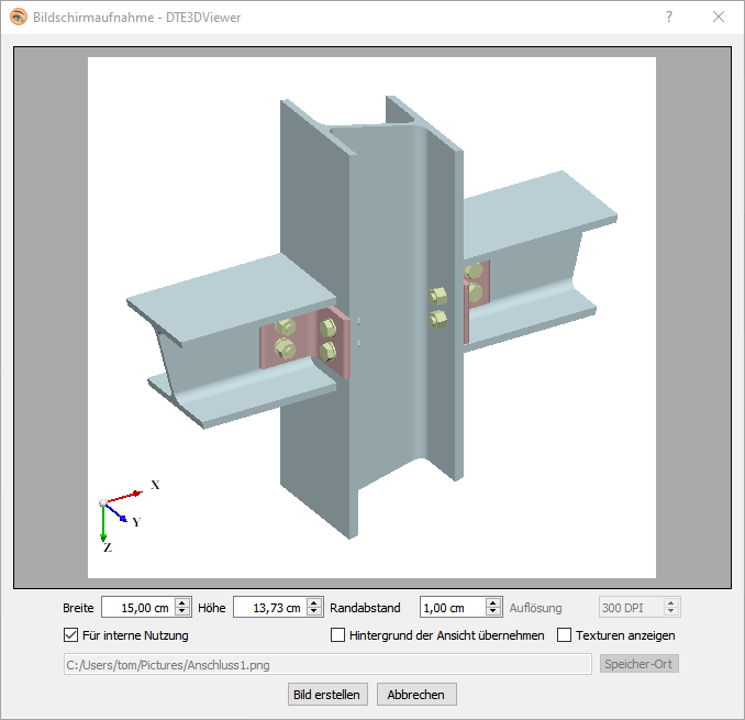 Dialog Bilschirmaufnahme